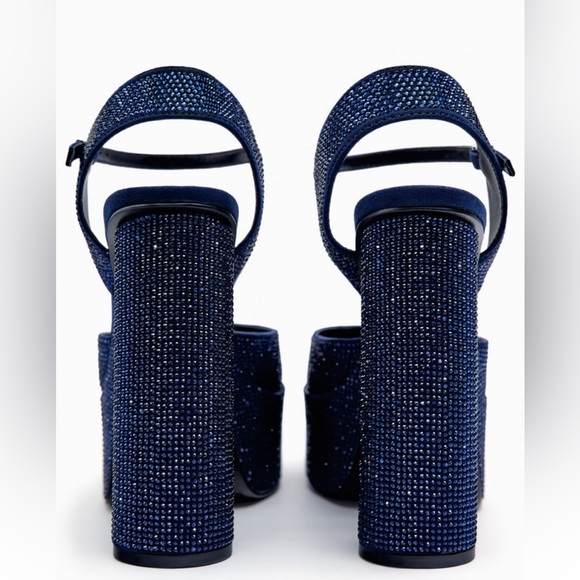 ✨SALE✨ ZARA RHINESTONE HEELED PLATFORM SHOES ✨SALE✨ - Picture 7 of 11